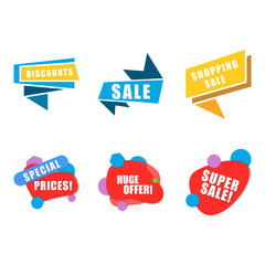 Banner sale icon design set bundle template isolated