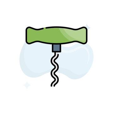 recommend clip art: Corkscrew vector filled outline icon style illustration. EPS 10 File
