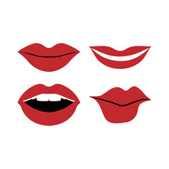 Mouth icon design set bundle template isolated