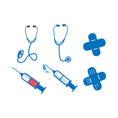Medical icon design set bundle template isolated