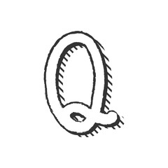 手描き風のQ、よくあるご質問、FAQ、クイズ、回答、見出しのイラストセット