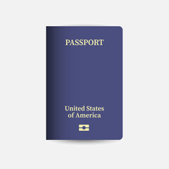 us passport isolated on white background. Vector illustration