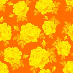 Schilderijen op glas Watercolor seamless pattern with flowers. Vintage floral pattern. Flower seamless pattern. Botanical art. Floral botanical collection. Wedding floral set. Watercolor botanical design.  © Natallia Novik