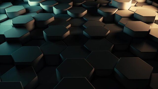 Three 3D wave backgrounds with heagonal shapes