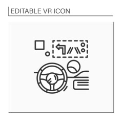 Head up display line icon. Transparent display presents data without requiring users to look away from their usual viewpoints. Modern technology concept. Isolated vector illustration.Editable stroke