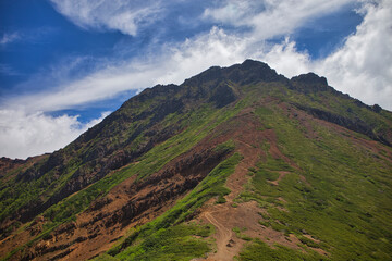 Fototapeta na wymiar Mt.Yatsugatake trekking in mid summer, 真夏の八ヶ岳縦走登山