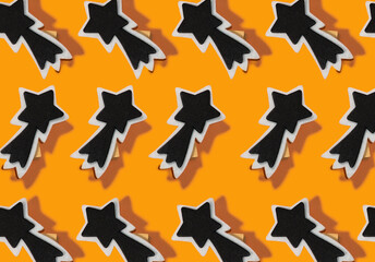 pattern: orange background and stars decor for home