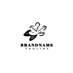 azalea flower logo icon cartoon symbol vector illustration