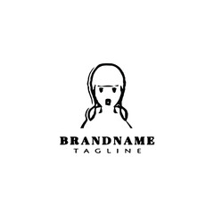 avatar cartoon logo icon design black vector illustration