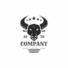 Vintage design for cattle ranch, bull's head vintage design