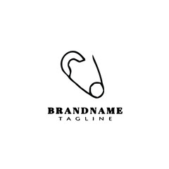 embroidery metal pin logo icon design template vector illustration