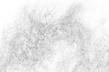 Distressed black texture. Dark grainy texture on white background. Dust overlay textured. Grain noise particles. Rusted white effect. Grunge design elements. Vector illustration, EPS 10.