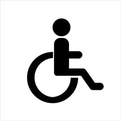 Vector disabled person icon in wheelchair
