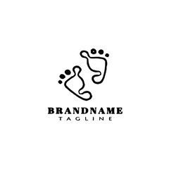 baby foot prints logo icon template vector illustration