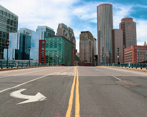 A very busy road in Boston, I managed to get lucky with no cars so I got a great shot of the city!
