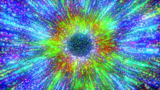 Computer Graphic Footage of a Colorful Tunnel of Particles (Seamless Looping)