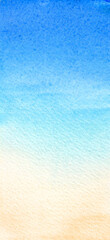 Fototapeta na wymiar Hand drawn watercolour summer beach background
