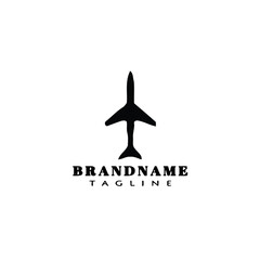 airplane logo black icon design template vector illustration