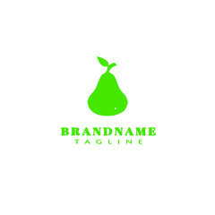avocado fruit cartoon logo icon design template vector cute