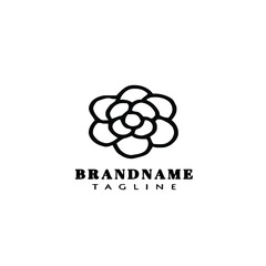 azalea flower logo icon cartoon vector illustration