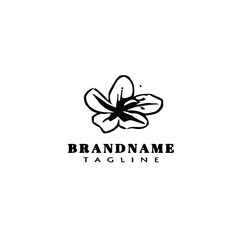 flat azalea flower logo icon cartoon template vector illustration