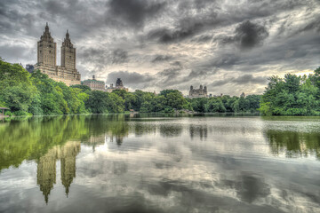 Fototapeta premium At the lake in summer, Central Park, NYC