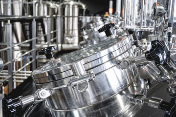 Craft beer brewing equipment in privat brewery