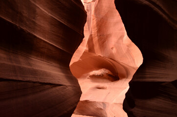 Stunning View Into a Red Rock Slot Canyon