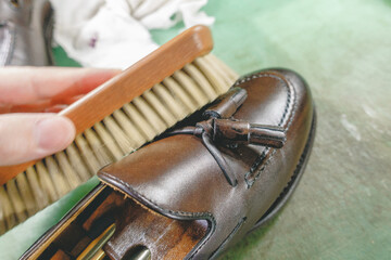 I took care of my leather shoes.