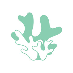 Fototapeta na wymiar Seaweed logo icon two green bushes of moss on a white background