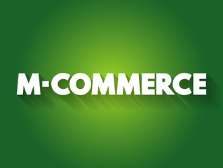 M-commerce text quote, concept background