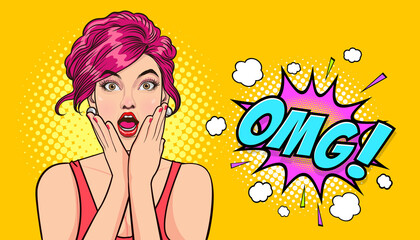 surprised woman face wow with open mouth