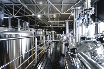 Craft beer brewing equipment in privat brewery