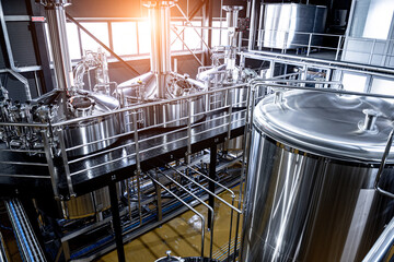 Craft beer brewing equipment in privat brewery