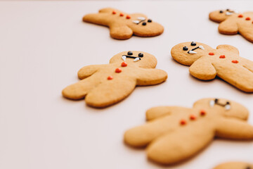 Scary halloween cookies, selective focus decoration on the black background. Halloween style
