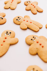 Scary halloween cookies, selective focus decoration on the black background. Halloween style