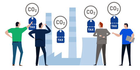 carbon tax price for emission policy reduction of environmental impact caused by co2 greenhouse gases