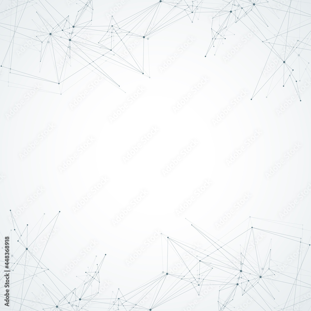 Aufkleber geometric connected background lines and dots. simple technology abstract graphic background design,