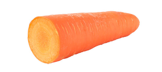 Fresh Carrots with sliced isolated on white background.