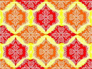 Indonesian batik motif with a very distinctive plant pattern. Exclusive vector for design