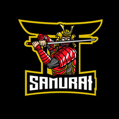 Samurai mascot esport logo