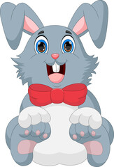 cartoon cute rabbit on white background