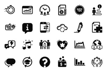 Vector Set of Education icons related to Education idea, Talk bubble and Continuing education icons. Documentation, Website statistics and Histogram signs. Info bubble, journey path. Vector