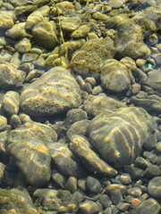 stones under water