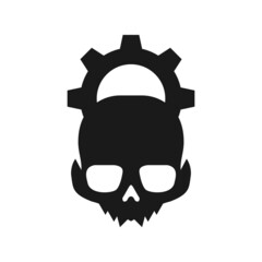 Illustration Vector Graphic of Skull Gear Logo. Perfect to use for Technology Company