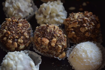 Delicious small cakes in the box