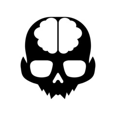 Illustration Vector Graphic of Skull Brain Logo. Perfect to use for Technology Company