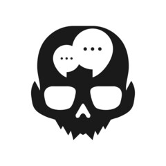 Illustration Vector Graphic of Skull Chat Logo. Perfect to use for Technology Company