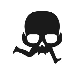 Illustration Vector Graphic of Running Skull Logo. Perfect to use for Technology Company