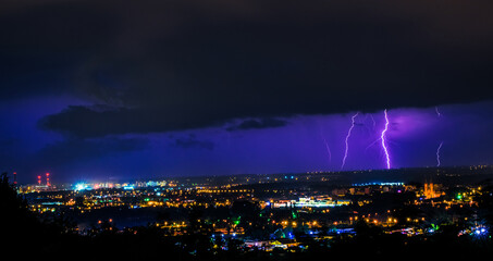 lightning over the city